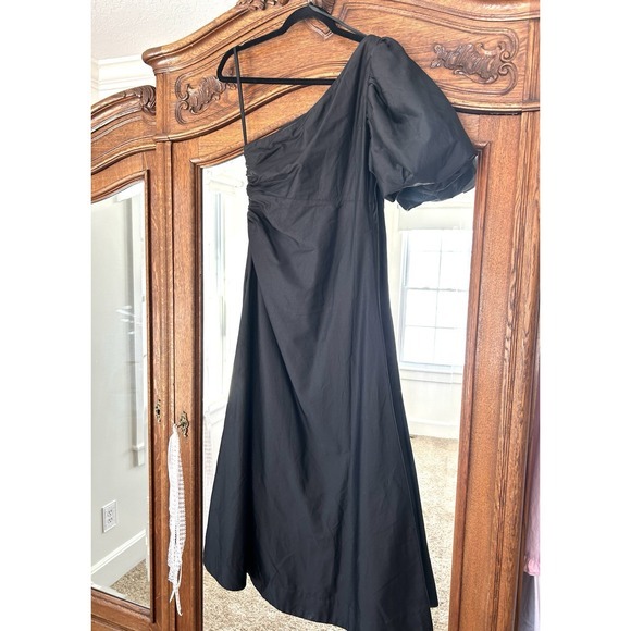 Anthropologie Aureta Studio One-Shoulder Puff-Sleeve Dress Size XS  MRSP $248.00 - Picture 6 of 7